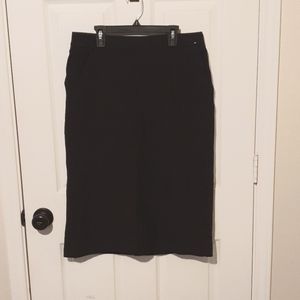 Black stretchy midi skirt